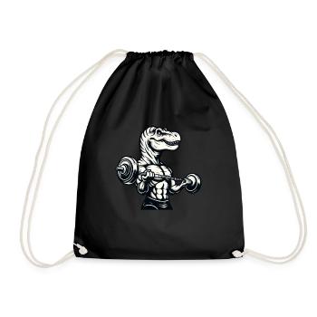 T-Rex Dino Haltères Haltérophilie Fitness Workout - Sac de sport léger - noir - Devant