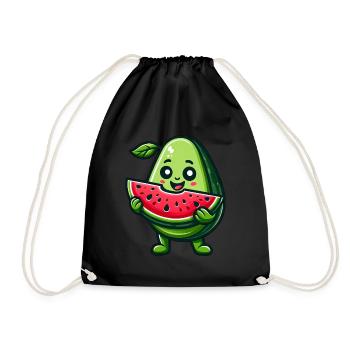 Avocado Melon Tropical Fruit Fruity Summer - Drawstring Bag - black - Front
