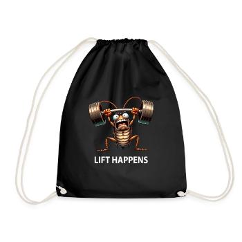 Kakerlake Gewichtheben Barbell Hanteltraining - Turnbeutel - Schwarz - Vorne