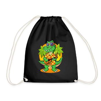 Lustige Krokodil Cartoon Sommer Strand Sonnenbrille - Turnbeutel - Schwarz - Vorne