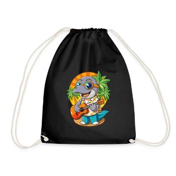 Lustige Delphin Cartoon Sommer Strand Sonnenbrille - Turnbeutel - Schwarz - Vorne
