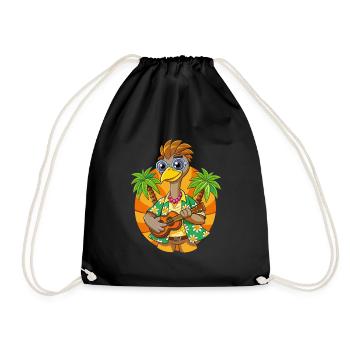 Funny Emu Cartoon Summer Beach Lunettes de soleil guitare - Sac de sport léger - noir - Devant