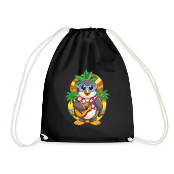 Lustige Pinguin Cartoon Sommer Strand Sonnenbrille - Turnbeutel - Schwarz - Vorne