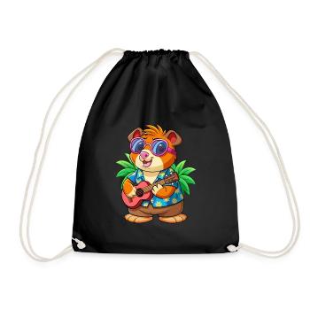 Drôle Cochon D’Inde Lunettes De Soleil De Plage D’été Hawaïen - Sac de sport léger - noir - Devant