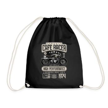 Cafe Racer Motorcycle Birthday Biker Born 1974 - Drawstring Bag - black - Front