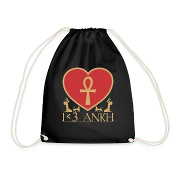I <3 Ankh - Turnbeutel - Schwarz - Vorne