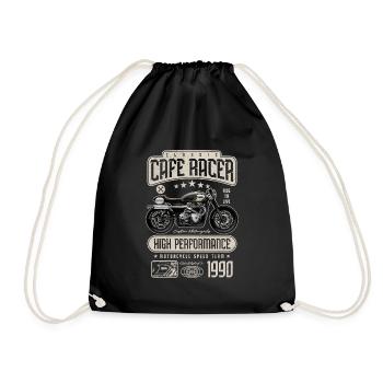 Cafe Racer Motorrad Geburtstag Biker Jahrgang 1990 - Turnbeutel - Schwarz - Vorne