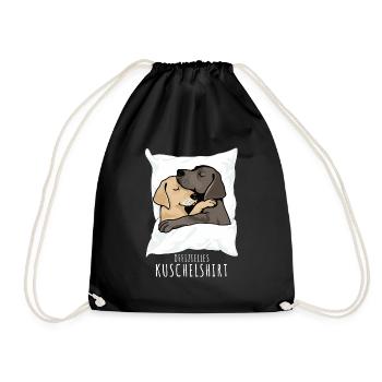 Dog Nightgown Official Cuddly Shirt Retriever - Drawstring Bag - black - Front