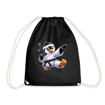 Penguin Karate Martial Arts Martial Arts Martial Arts - Drawstring Bag - black - Front