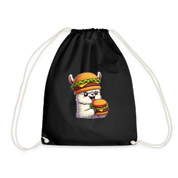 Lama Alpaga Cheeseburger Chapeau Fantaisiste - Sac de sport léger - noir - Devant