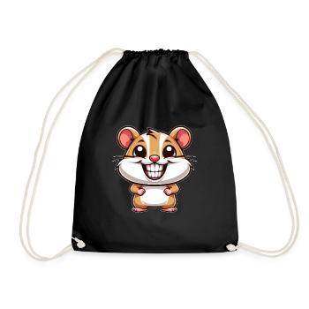 Mignon hamster cochon d’Inde bande dessinée drôle - Sac de sport léger - noir - Devant