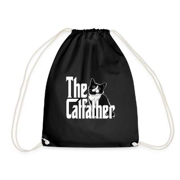 Cat Father The Catfather Crazy Cat Dad Dad - Drawstring Bag - black - Front