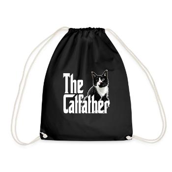 Cat Father The Catfather Crazy Cat Dad Dad - Drawstring Bag - black - Front