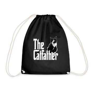 Cat Father The Catfather Crazy Cat Dad Dad - Drawstring Bag - black - Front