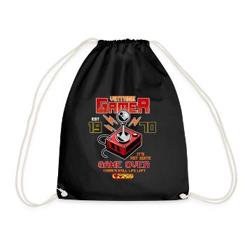 Vintage Gamer seit 1970 Lustige Geburtstagsspiele - Turnbeutel - Schwarz - Vorne