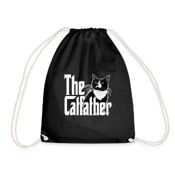 Cat Father The Catfather Crazy Cat Dad Dad - Drawstring Bag - black - Front