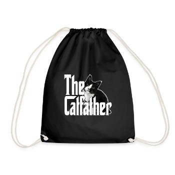 Cat Father The Catfather Crazy Cat Dad Dad - Drawstring Bag - black - Front