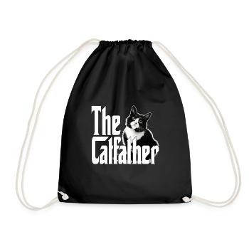 Cat Father The Catfather Crazy Cat Dad Dad - Drawstring Bag - black - Front