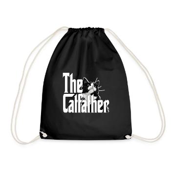 Cat Father The Catfather Crazy Cat Dad Dad - Drawstring Bag - black - Front