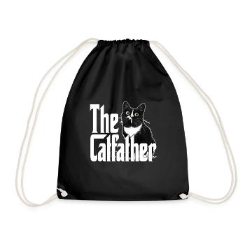 Cat Father The Catfather Crazy Cat Dad Dad - Drawstring Bag - black - Front