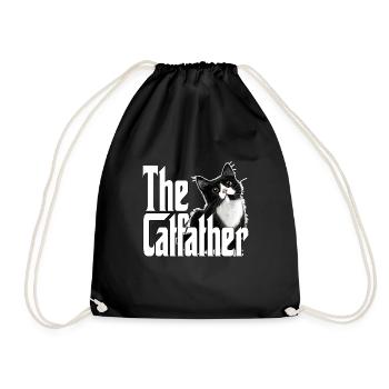Cat Father The Catfather Crazy Cat Dad Dad - Drawstring Bag - black - Front