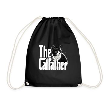 Cat Father The Catfather Crazy Cat Dad Dad - Drawstring Bag - black - Front