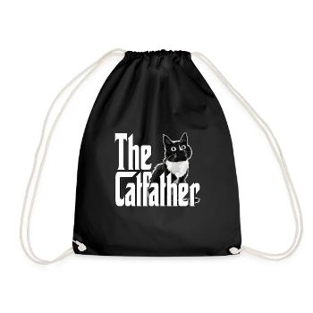 Cat Father The Catfather Crazy Cat Dad Dad - Drawstring Bag - black - Front