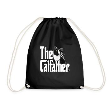 Cat Father The Catfather Crazy Cat Dad Dad - Drawstring Bag - black - Front