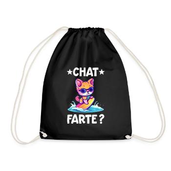 Chat Farte ? | Humour Chat Jeu Mot ça va ? - Sac de sport léger - noir - Devant