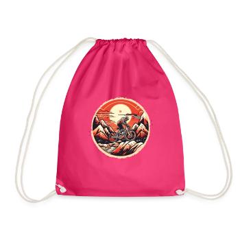 Mountain Biking 90s Colors - Drawstring Bag - fuchsia - Front
