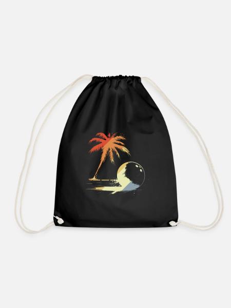 Bowling Retro Stil - Turnbeutel - Schwarz