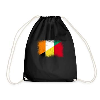 Elfenbeinküste Belgien Fahne - Turnbeutel - Schwarz - Vorne