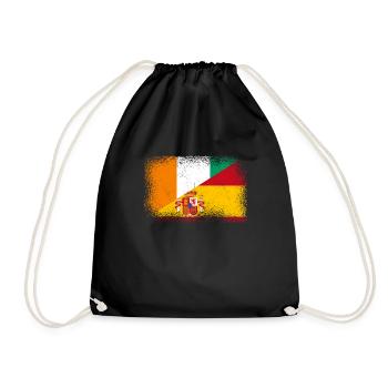 Elfenbeinküste Spanien Fahne - Turnbeutel - Schwarz - Vorne