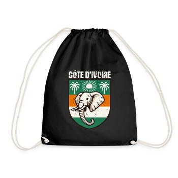 Carte avec le drapeau de la Côte d’Ivoire, - Sac de sport léger - noir - Devant