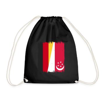 Singapur Deutschland - Turnbeutel - Schwarz - Vorne