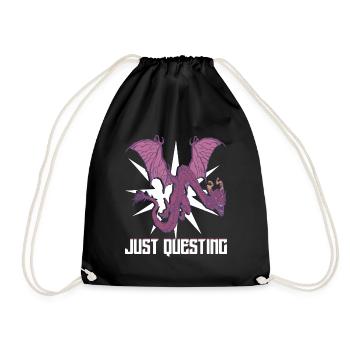 Just questing - Drawstring Bag - black - Front