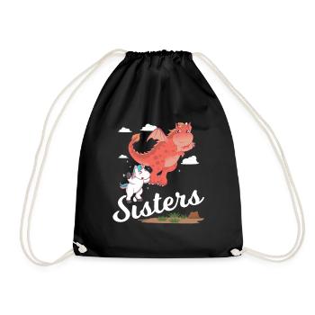 Sisters - Drawstring Bag - black - Front