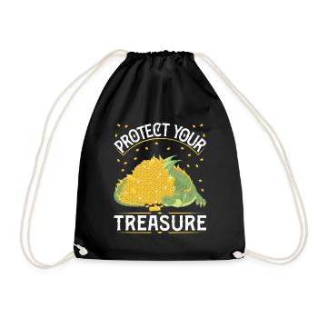 Protect your treasure - Drawstring Bag - black - Front