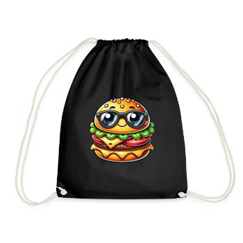 Cool Cheeseburger Fast Food Lunettes de soleil d’été - Sac de sport léger - noir - Devant