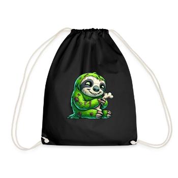 Halloween paresseux zombie dessin animé drôle - Sac de sport léger - noir - Devant