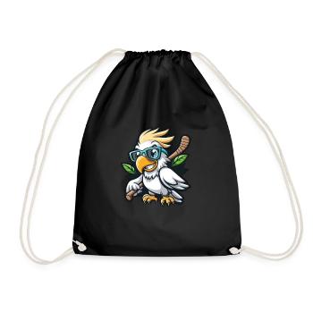 Kakadu Paradiesvogel Hockey Eishockey - Turnbeutel - Schwarz - Vorne