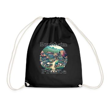 France, Eguisheim, Vieille ville, Montagnes, Paysage - Sac de sport léger - noir - Devant