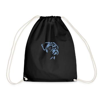 Mops Silhouette Haustier Minimalistisch Elegant - Turnbeutel - Schwarz - Vorne