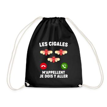 Humour Cigales Sud Chant Vacances - Sac de sport léger - noir - Devant