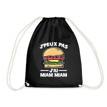 J'peux Pas J'ai Miam Miam - Sac de sport léger - noir - Devant