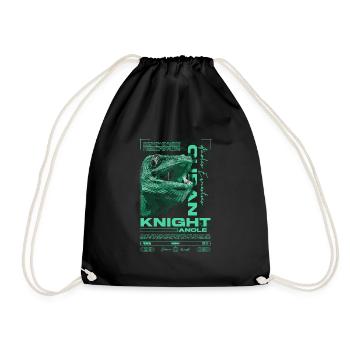 Cuban Knight Anole Reptile Keeper Lizard - Drawstring Bag - black - Front