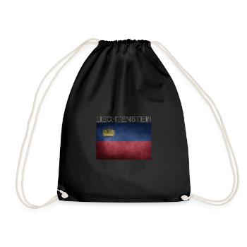 Liechtenstein Flagge Vaduz Alpen Urlaub - Turnbeutel - Schwarz - Vorne