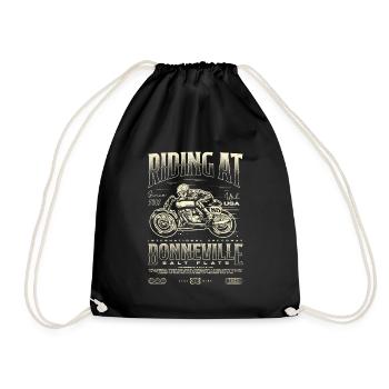 Bonneville Salt Flats Motorcycle Birthday 2002 - Drawstring Bag - black - Front