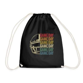 Retro Football Gameday American Football - Drawstring Bag - black - Front