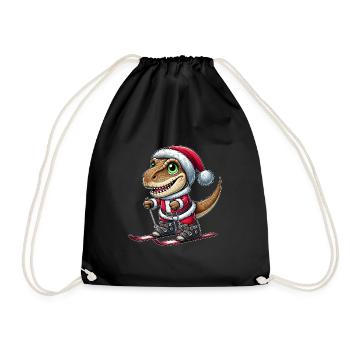 Noël Dino Skier Trex Père Noël - Sac de sport léger - noir - Devant